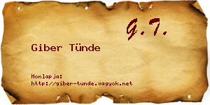 Giber Tünde névjegykártya
